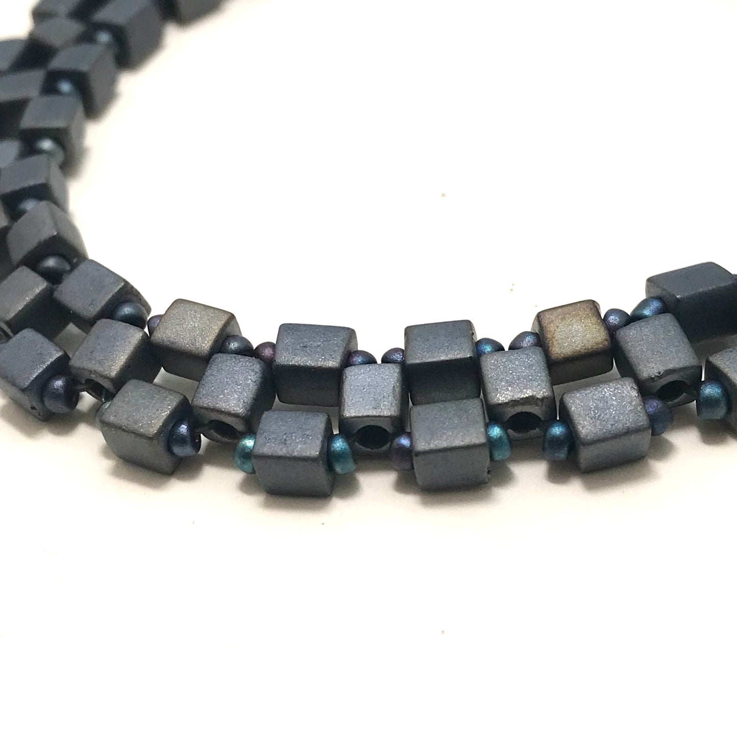 Blue and Gray Flat Minimalist Bracelet