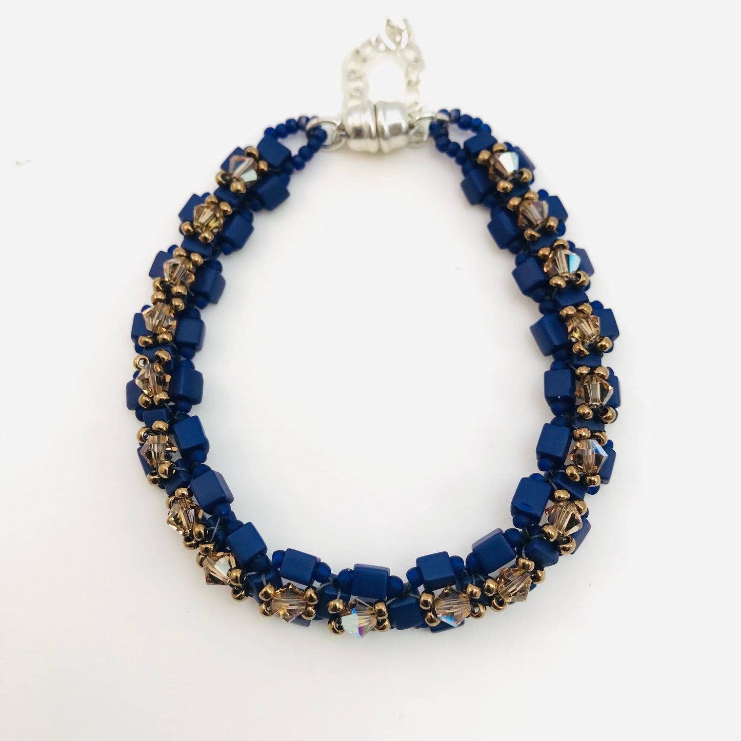 Midnight Blue with Topaz Austrian Crystal Embellished Bracelet