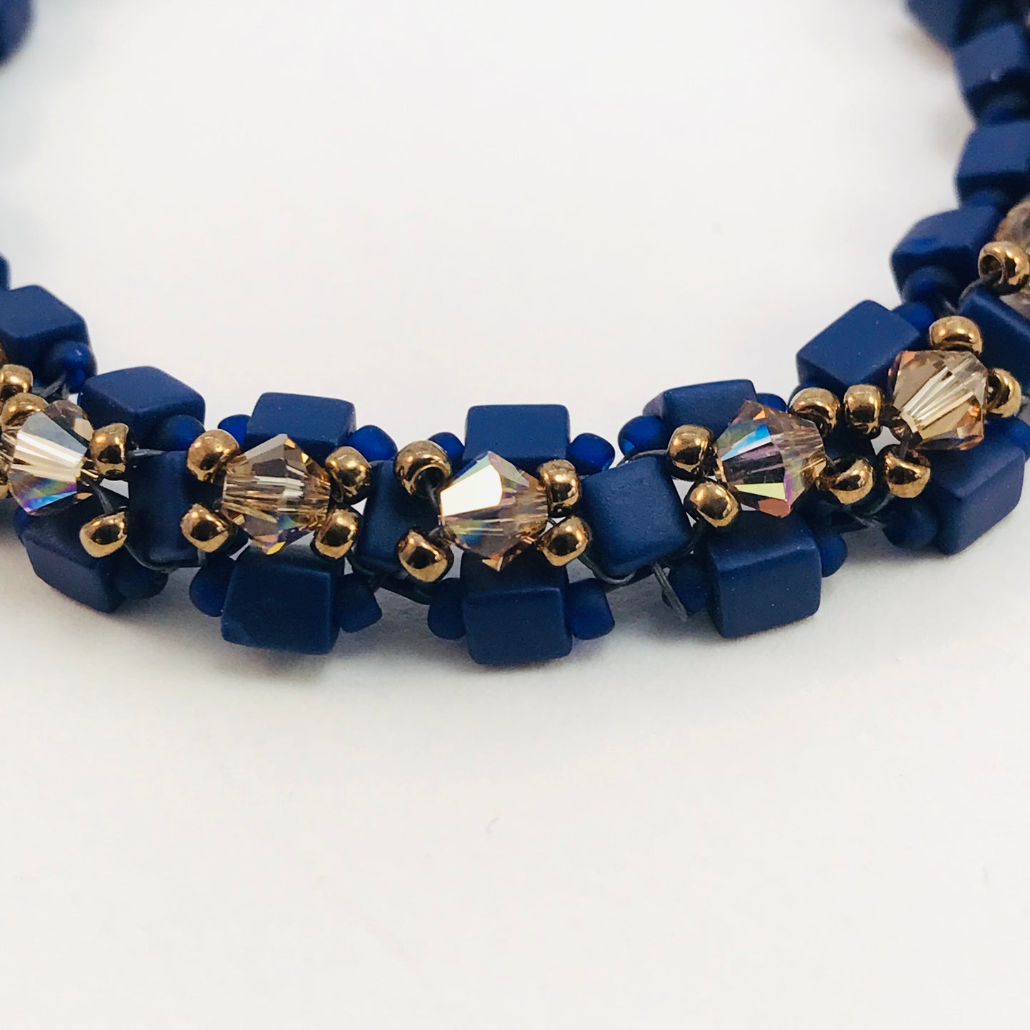 Midnight Blue with Topaz Austrian Crystal Embellished Bracelet