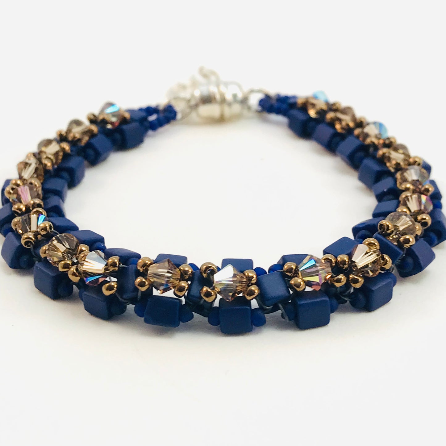 Midnight Blue with Topaz Austrian Crystal Embellished Bracelet