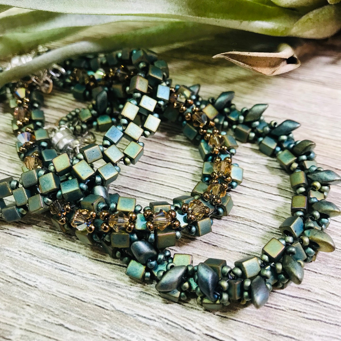 Patina Green Spiky Bracelet