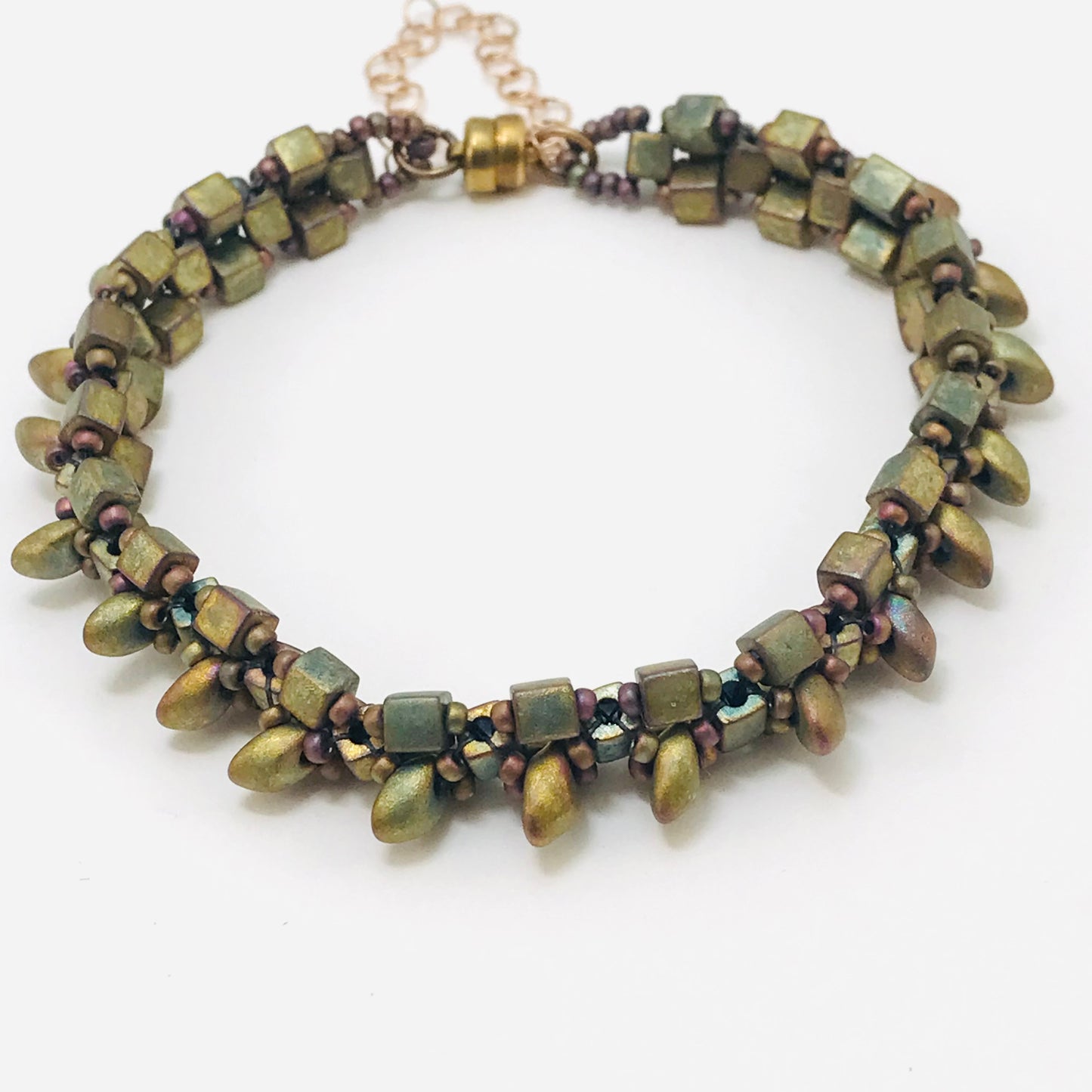 Iridescent Khaki Spiky Bracelet