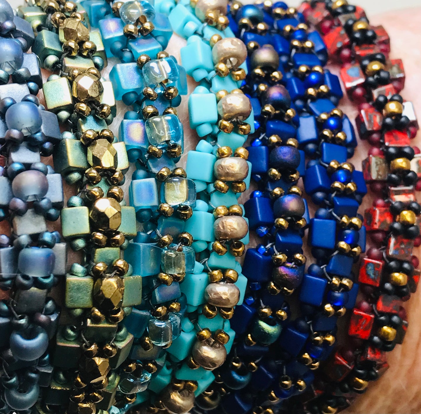 Turquoise Glass Art Bead  Bracelet