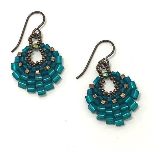 Teal Basket Earring - Small