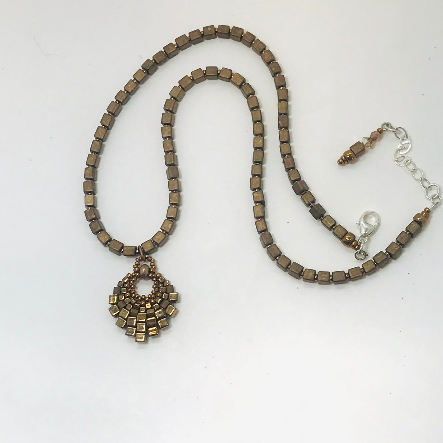 Small Brass Basket Necklace