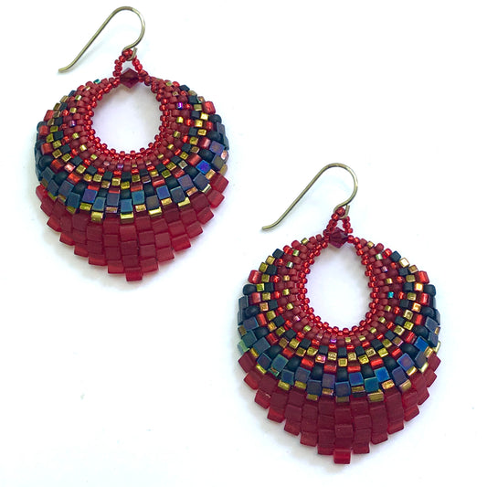 Over the Top Red Basket Earrings