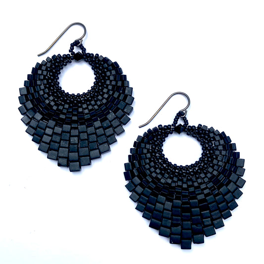 Black Basket Earring - Over the Top
