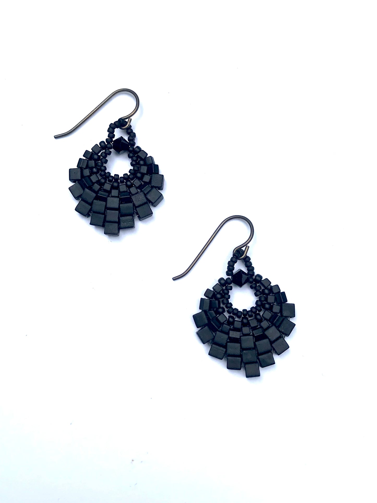 Black Basket Earring - Small