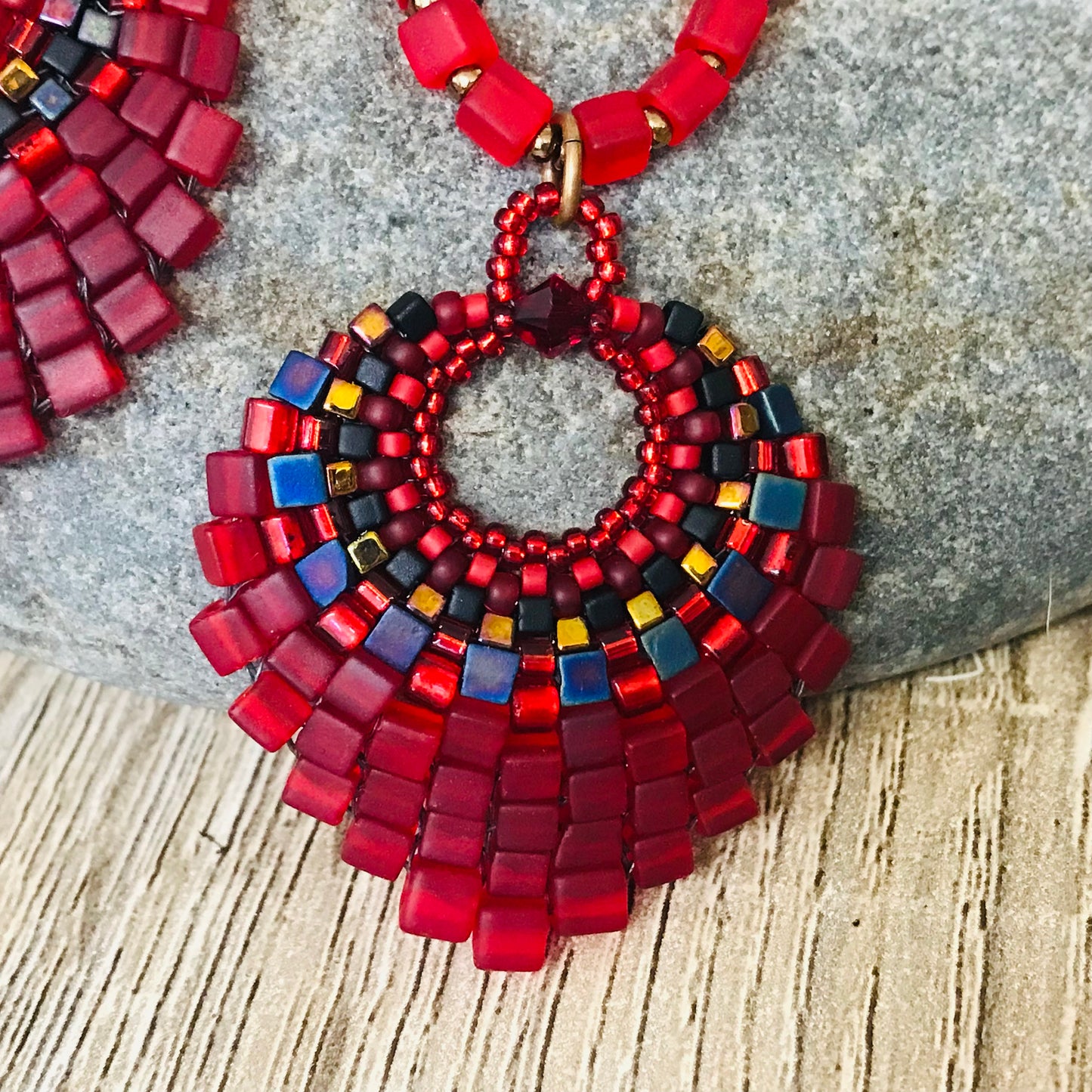 Large Red Basket Necklace