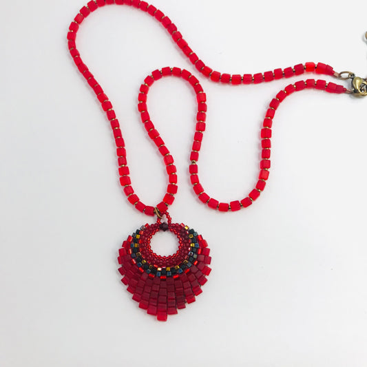 Over the Top Red Basket Necklace