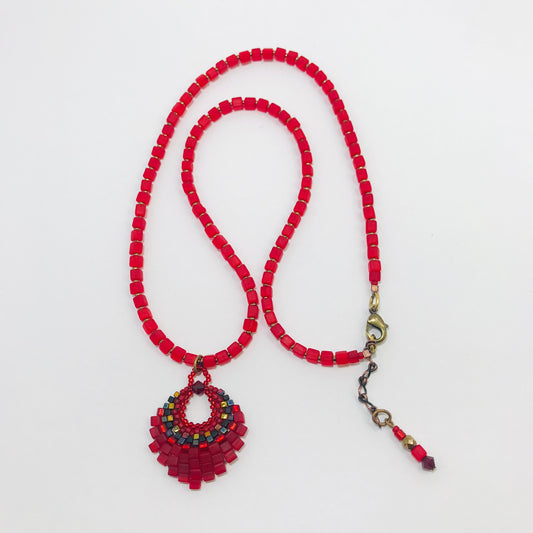 Medium Red Basket Necklace