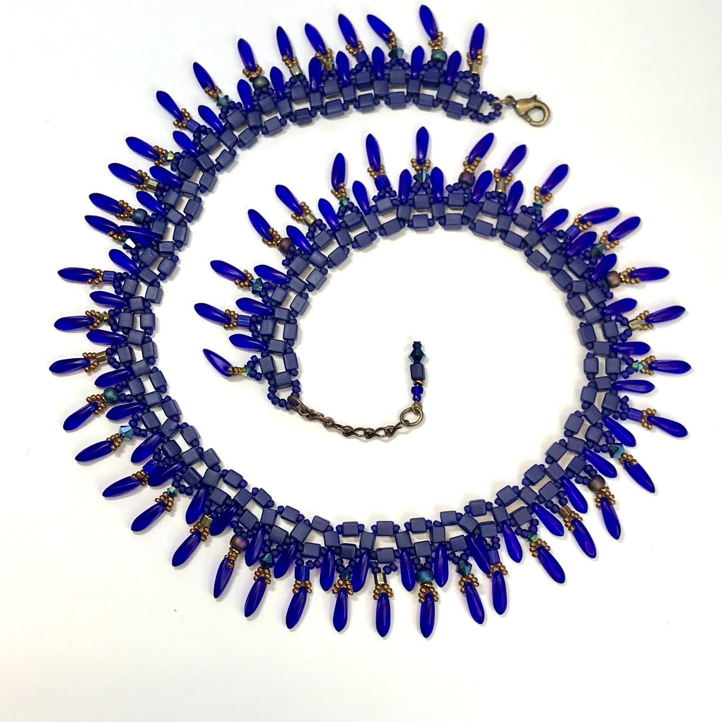 Midnight Blue with Cobalt Dagger Beads Collar