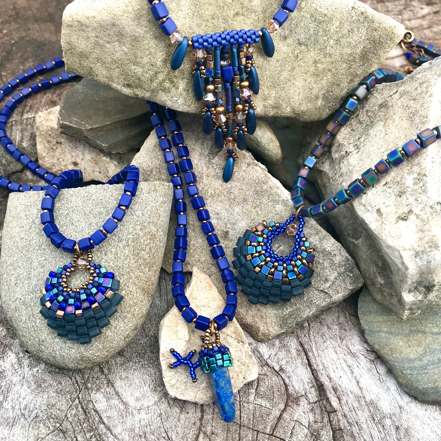 Montana Blue Fringy Necklace - 7 strands