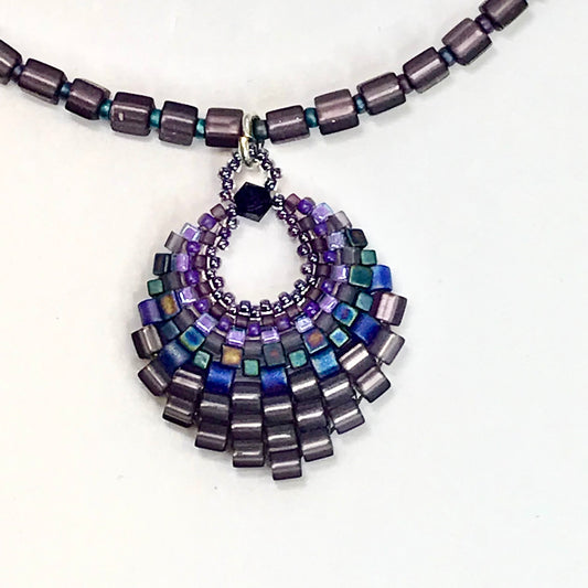 Medium Purple Basket Necklace