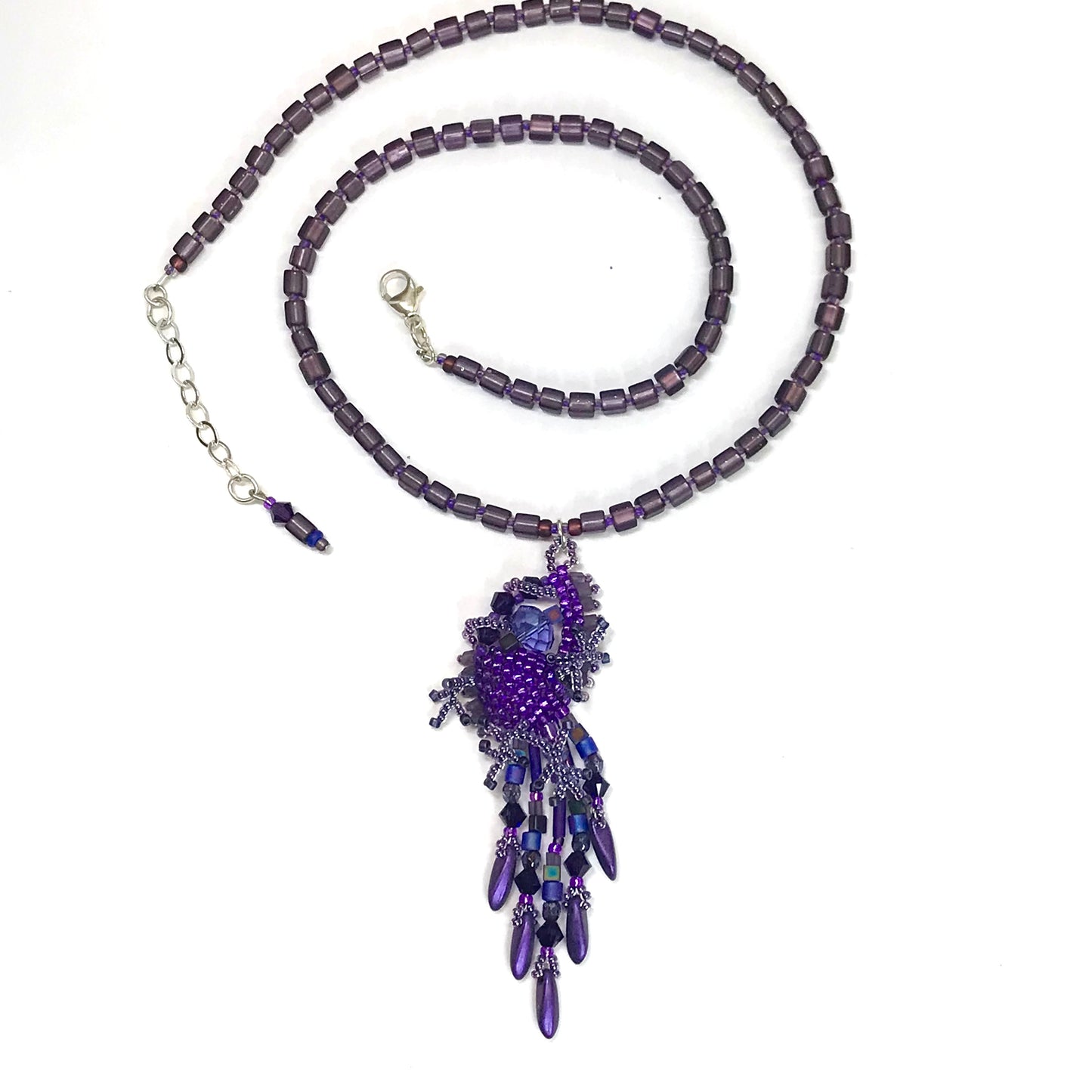 Purple Drippy Mossy Nugget Necklace