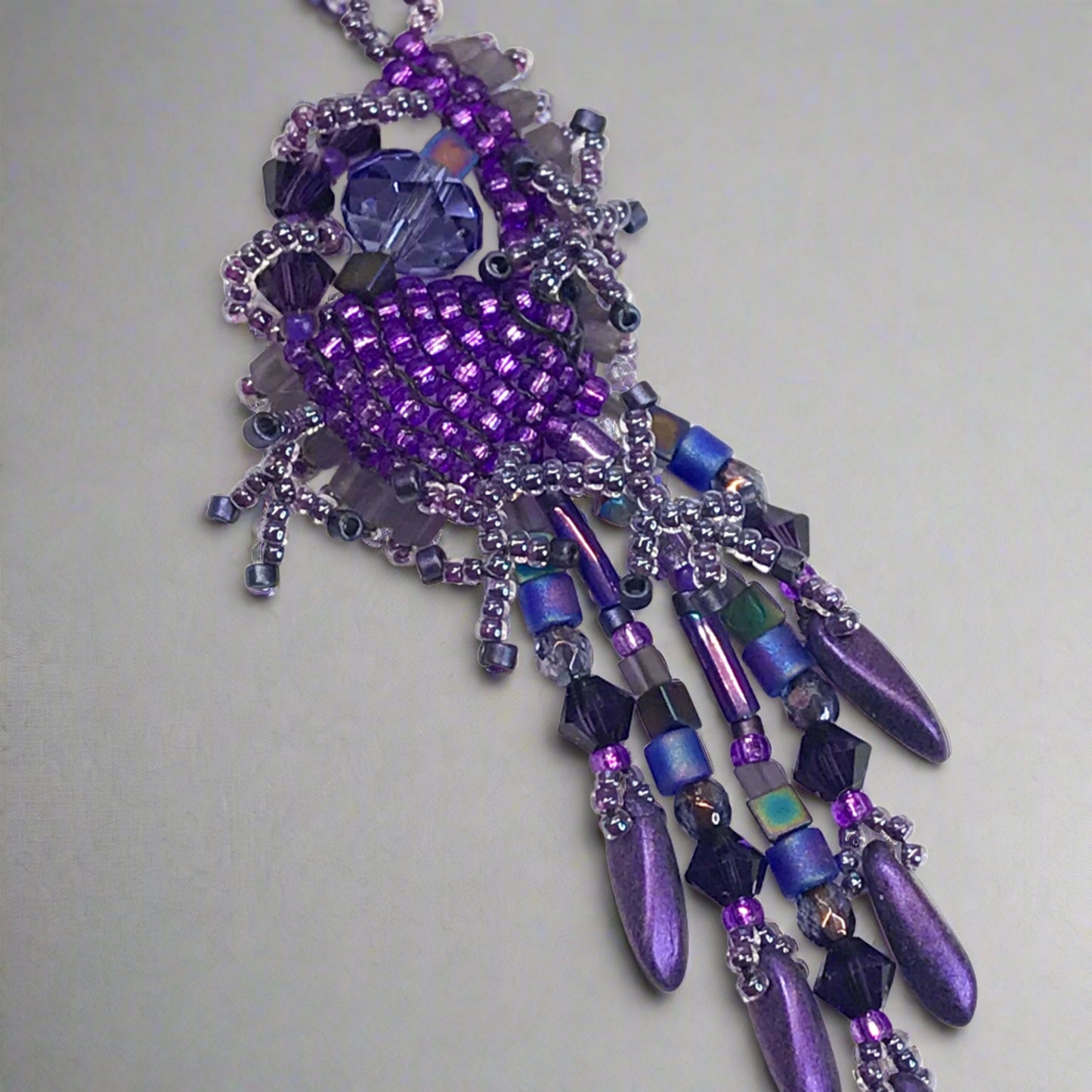 Purple Drippy Mossy Nugget Necklace