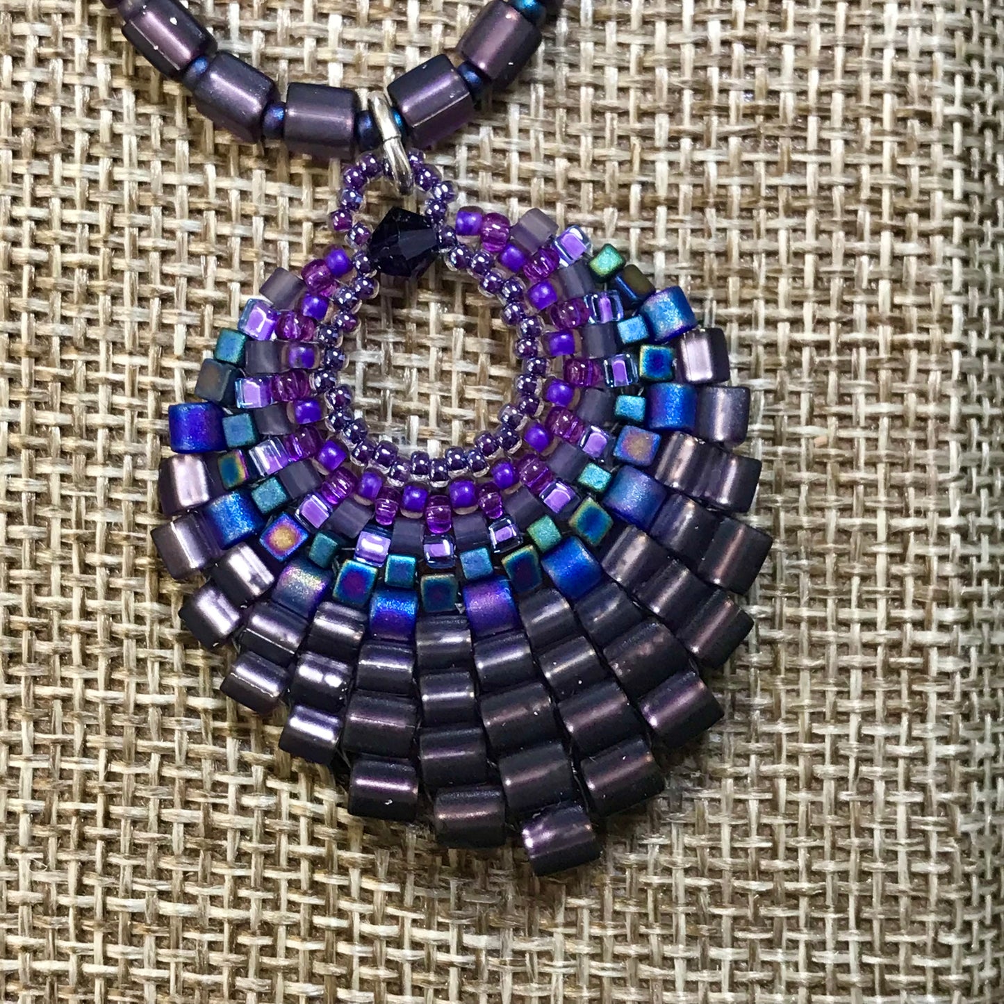 Large Purple Basket Necklace