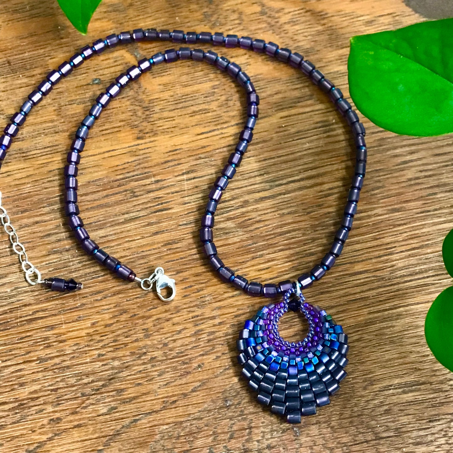 Large Purple Basket Necklace